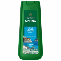 Irish Spring Gel de Baño Exfoliante Activo para Hombre, Frescura de 24 Horas y Cool, 20 fl oz