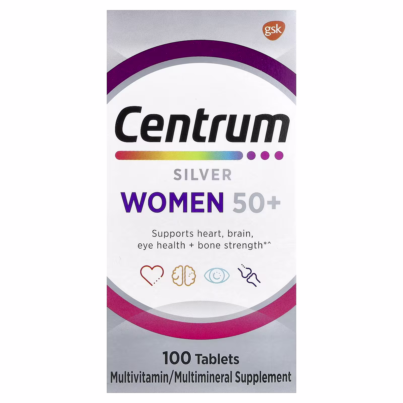 Centrum, Silver Women 50+ Multivitamin, 100 Tablets