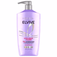 L'Oreal Paris Elvive Hyaluron Plump Acondicionador Hidratante para el Cabello, Humectante, Exprimible, 12.6 fl oz