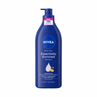 NIVEA Loción Corporal Esencialmente Enriquecida para Piel Seca con Ácido Hialurónico y Aceite de Almendra, 16.9 fl oz