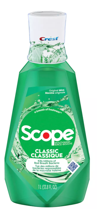 Crest Scope Enjuague Bucal, Clásico, Menta, 33 fl oz