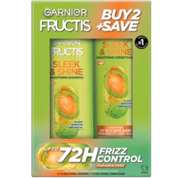 Garnier Fructis Sleek & Shine Shampoo y Acondicionador para Cabello Encrespado y Seco, 1 kit, 12oz.