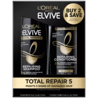 L'Oréal Paris Elvive Total Repair 5 Repairing Shampoo and Conditioner Set, 12.6 fl oz